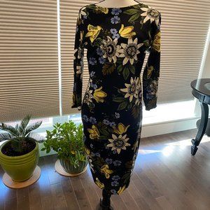 Erdem Floral Print Midi Length Dress Size: US12, UK16
